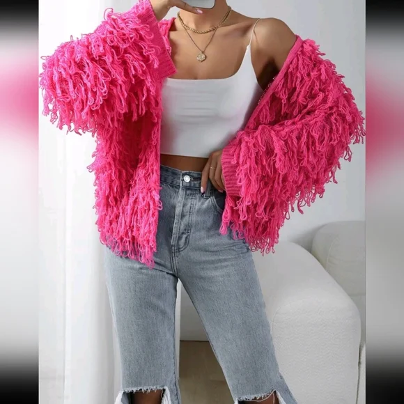 Allurite Shaggy Knit Duster Cardigan - Picture 1 of 9